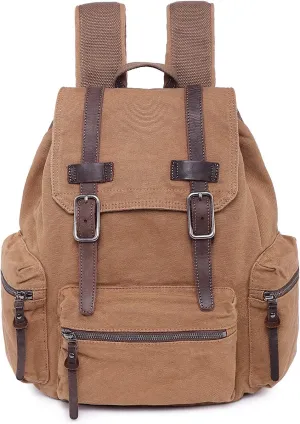 TSD Brand Silent Trail Canvas Backpack Large