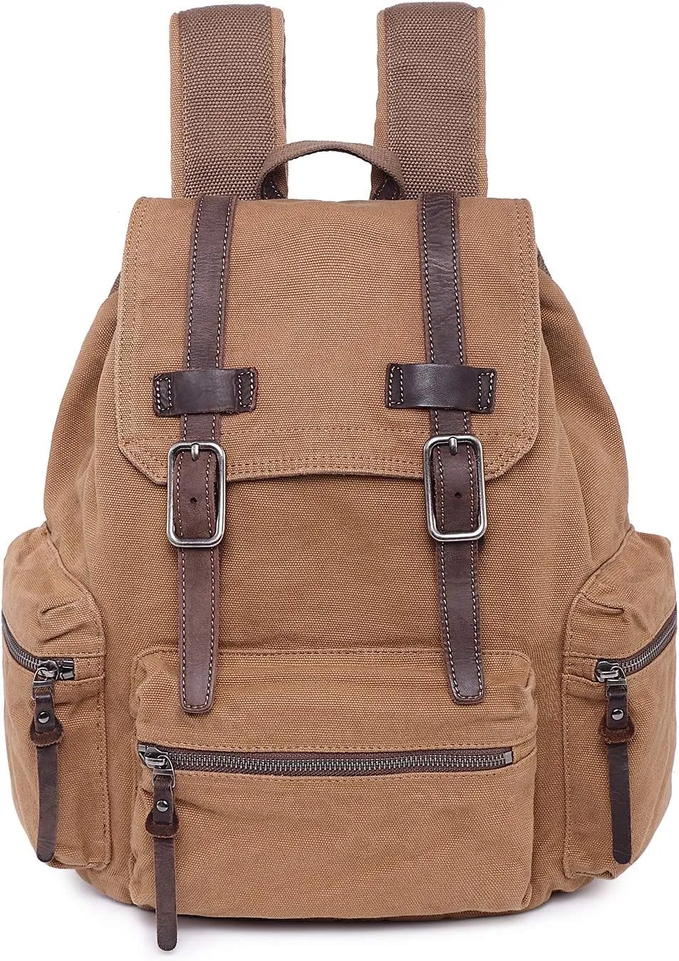 TSD Brand Silent Trail Canvas Backpack Large