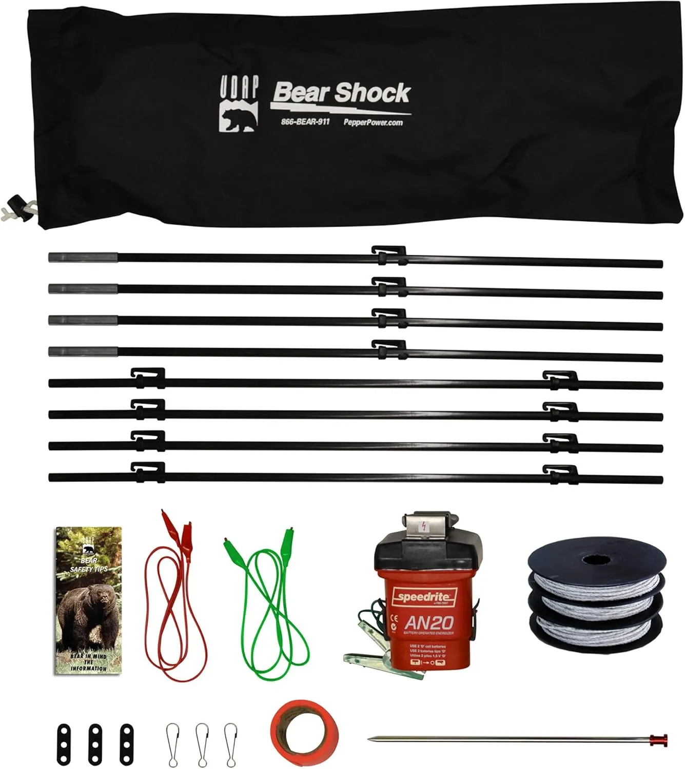 UDAP Ultra Light Electric Fence for Camp, Portable Camping Kit, 27 ft x 27 ft, BEF