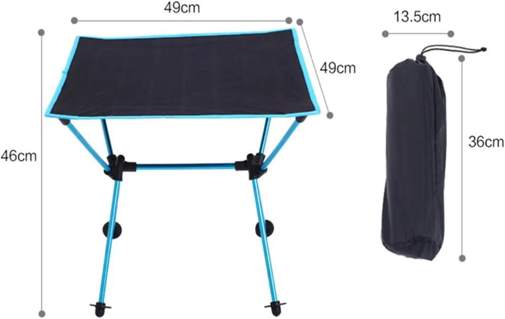 Ultra-Light Folding Camping Table,Portable Compact Roll Up Camp Tables with Carrying Bag for Picnic, Camp, Beach, Boat, Useful for Dining,Red(Blue)