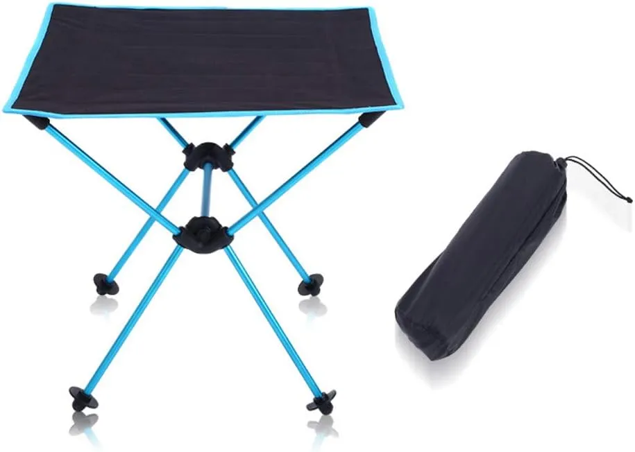 Ultra-Light Folding Camping Table,Portable Compact Roll Up Camp Tables with Carrying Bag for Picnic, Camp, Beach, Boat, Useful for Dining,Red(Blue)
