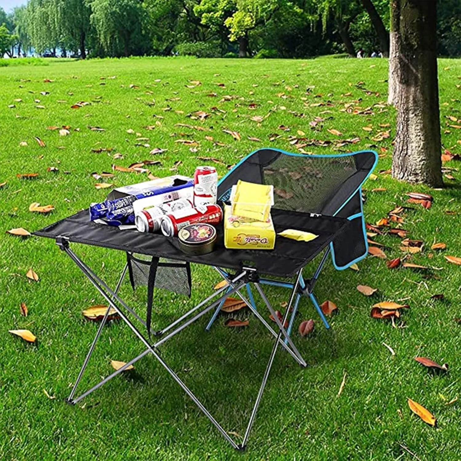 Ultralight Foldable Camping Picnic Table Waterproof Compact Roll Up Tables with Carrying Bag for Outdoor Hiking Beach Picnic BBQ,Orange