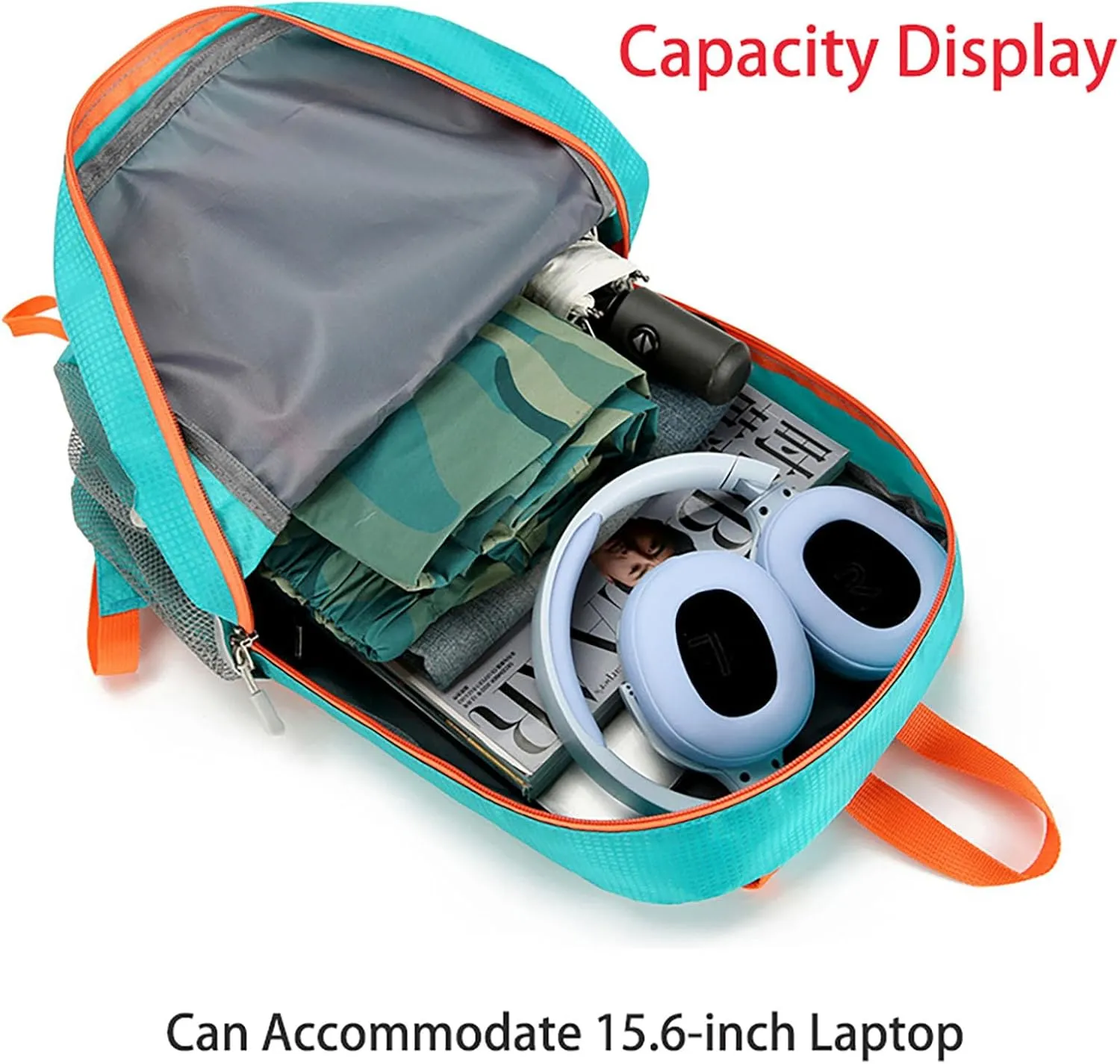 Ultralight Packable Hiking Backpack 17 Inch Waterproof Travel Daypack for Camping Outdoor (Black)