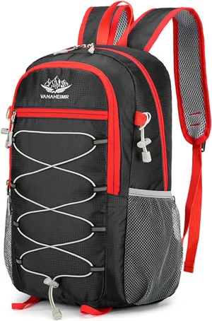 Ultralight Packable Hiking Backpack 17 Inch Waterproof Travel Daypack for Camping Outdoor (Black)