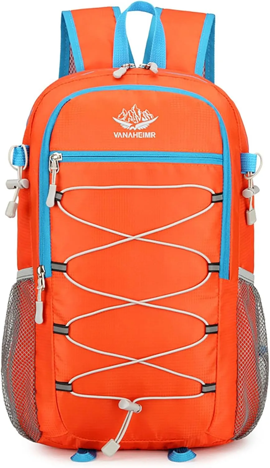 Ultralight Packable Travel Backpack for Camping & Hiking, 17-Inch Foldable Daypack with Large Capacity (Orange)