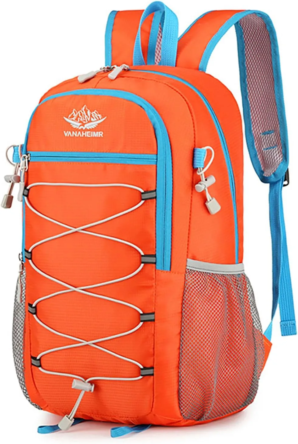 Ultralight Packable Travel Backpack for Camping & Hiking, 17-Inch Foldable Daypack with Large Capacity (Orange)