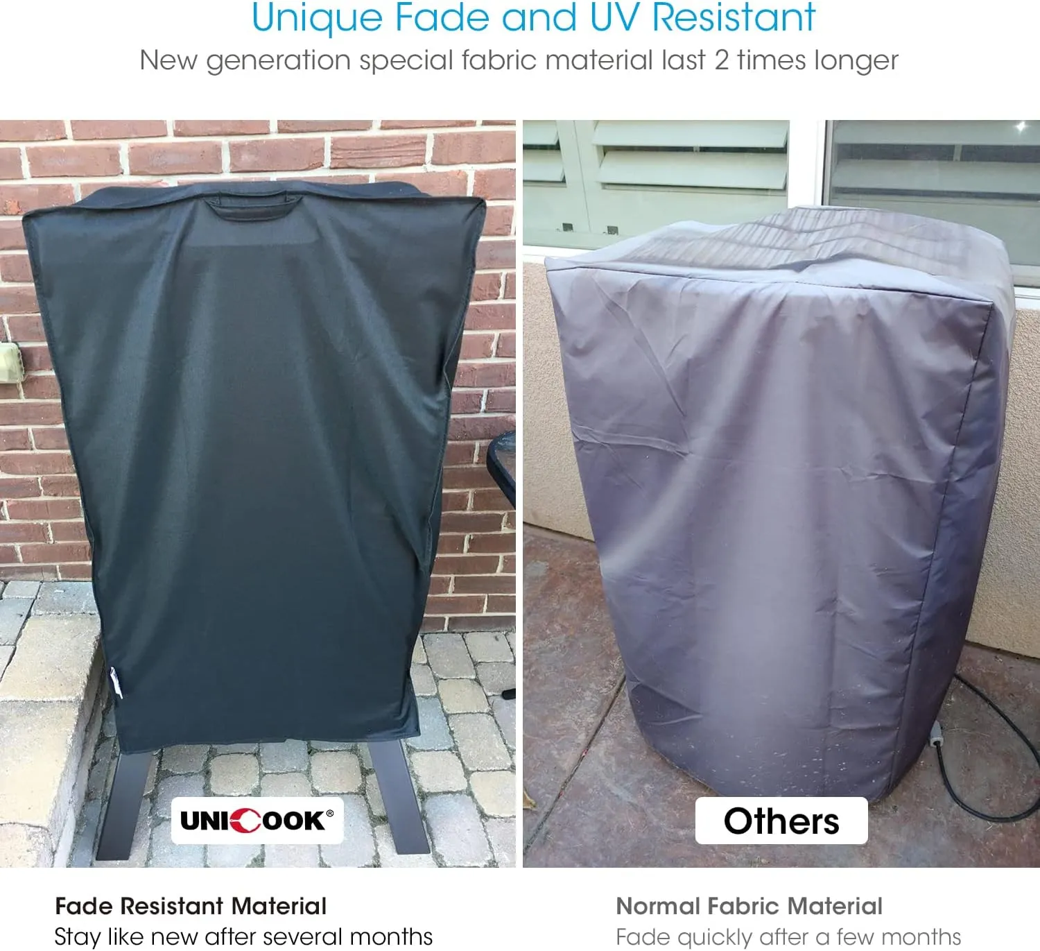 Unicook 30 Inch Electric Smoker Cover for Masterbuilt, Heavy Duty Waterproof Vertical Smoker BBQ Grill Cover, All Weather Resistant, 18" W x 17" D x 33" H