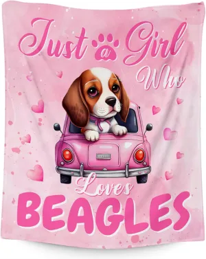 UNIKITTY Beagle Blanket for Girls, Beagle Gifts for Kids, Fleece Throw Dog Blankets Room Decor, Gift Ideas for Daughter Mom Adults, 50"x60" Flannel Warm Kid Throws for Couch Sofa Bed
