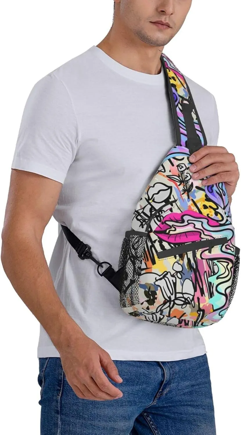 Unisex Chest Bags Crossbody Sling Backpack Travel Hiking Daypack Crossbody Bag For Men