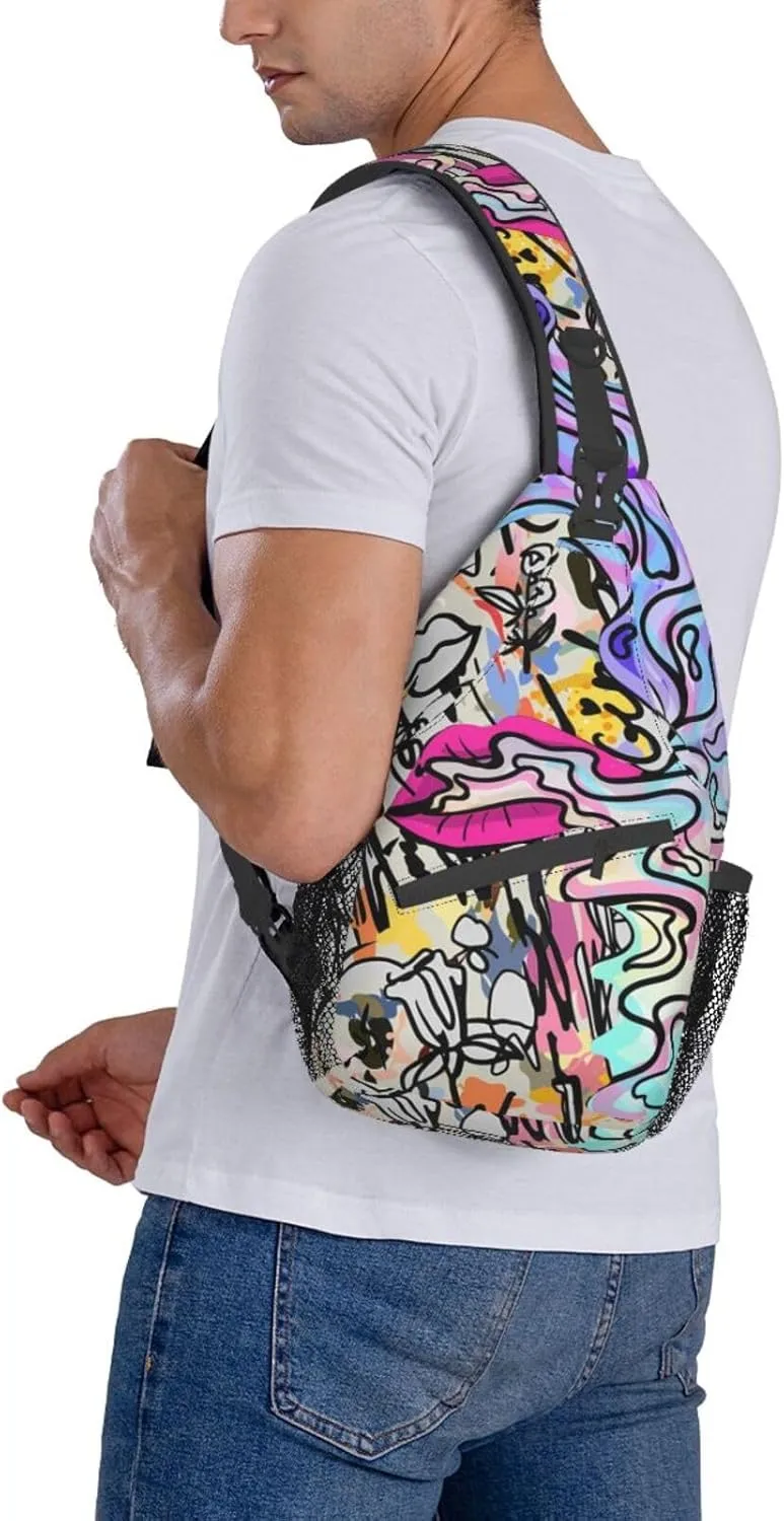 Unisex Chest Bags Crossbody Sling Backpack Travel Hiking Daypack Crossbody Bag For Men