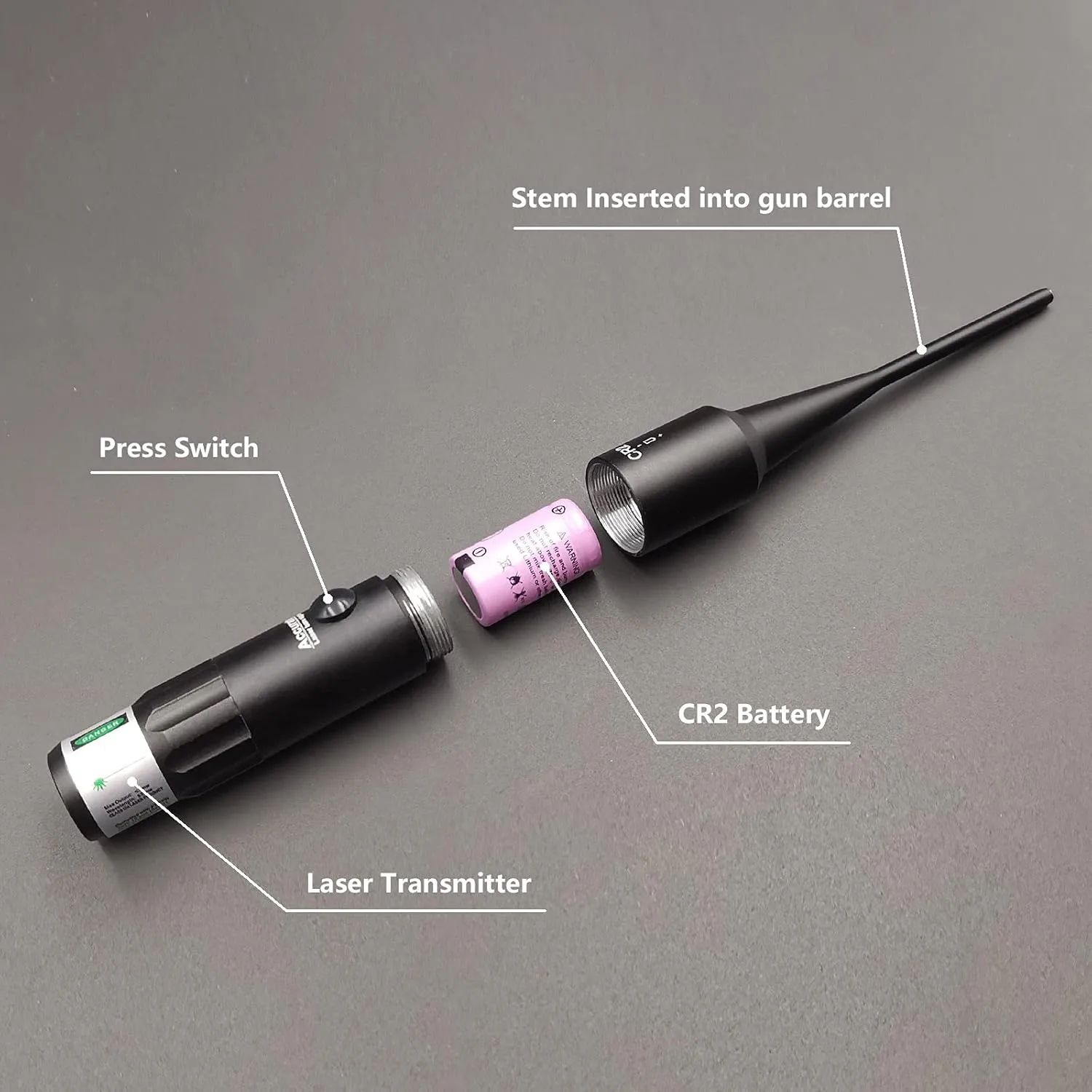 Universal Laser BoreSighter for .17 to .78 Caliber Pistols, Rifles, and Shotguns, Red or Green Laser Boresight Kit with Press Switch