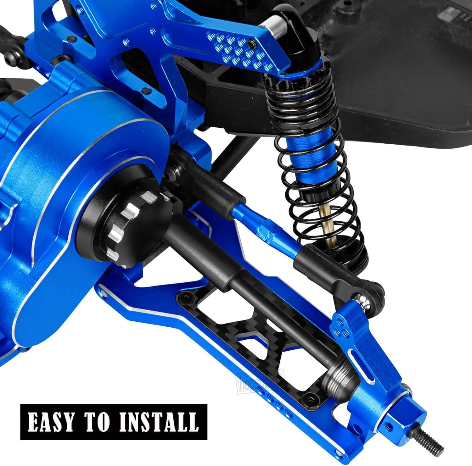 Upgrades Parts for 1/10 Slash 2WD,Slash VXL 2WD RC Shocks&Front Rear Suspension A Arms&Caster Block&Steering Blocks&Rear Stub Axle Carriers&Drive Shaft CVD&Hex Hub&Turnbuckles Camber Link,Navy Blue