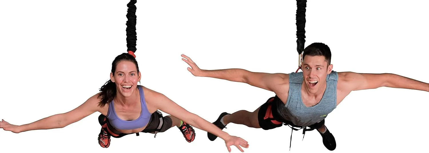 Uplift Active Bungee Fitness Set - Suspension Training for Bungee Dance, HIIT Training, Inversion Therapy with Padded Harness