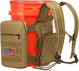 Utility Bucket Backpack 6 Gallon Bucket Backpack Strap for Fishing, Hunting, Apple Picking (only Backpack)