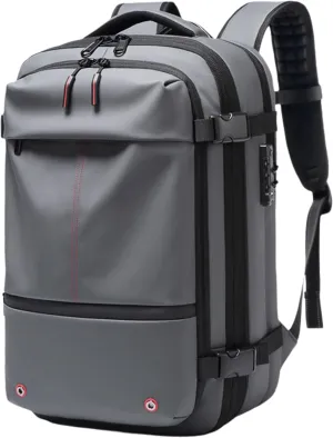 Vacpack Backpack, Airbag Backpack, Backpack with Vacuum Compression, Airpack Backpack with Pump, 60L Large Capacity Waterproof Anti-Theft Travel Backpack (A-Gray)