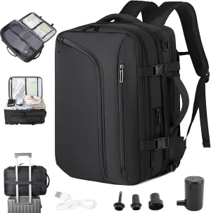Vacuum Backpack Travel, Watertight Business Travel Backpack, 36L-55L Expandable, for Travels, Business (With pump)