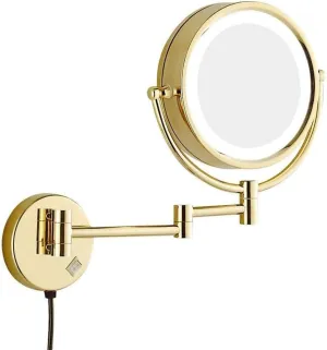 Vanity Mirror,Makeup Mirror Vanity Mirror Wall Mounted Led Illuminated Bathroom 3X Magnification Double-Sided 360° Swivel Extendable Cosmetic Mirror/B