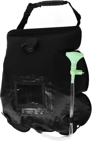 VANZACK 20l Solar Camping Shower Bag Portable Outdoor Shower Removable Hose Solar Heat On-Off Switchable Head for Hiking Beach and Travel