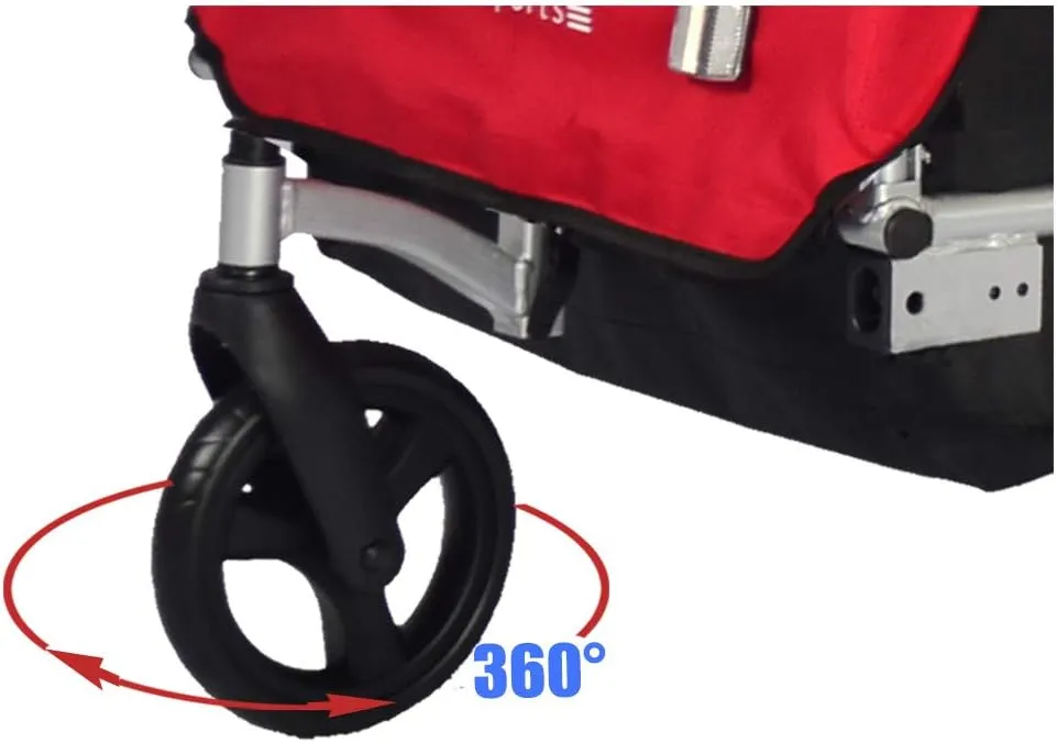Veelar Bike Trailer & Stroller 2 in 1 Double Seat for Toddlers, Kids, Child Bicycle Carrier Jogger