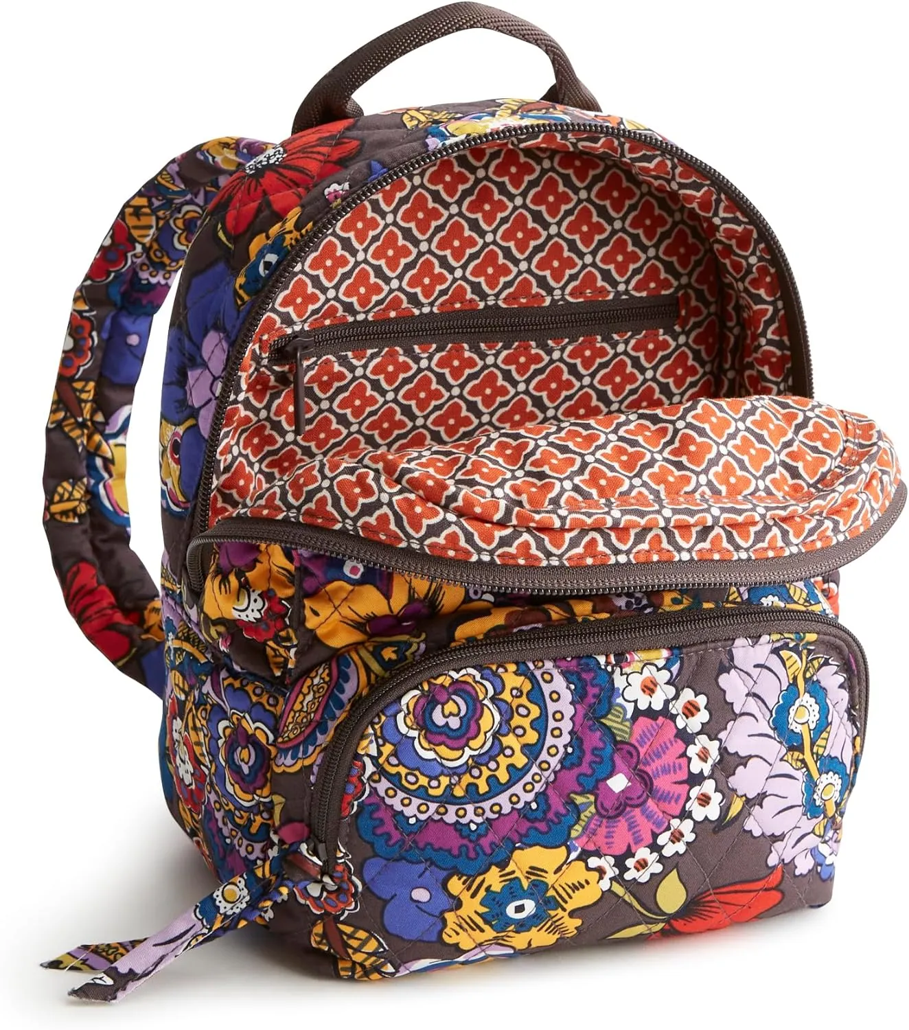 Vera Bradley Women's Premium Cotton Mini Banbury Backpack, Colorful Bouquet, One Size