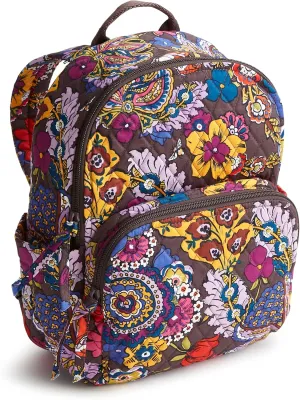 Vera Bradley Women's Premium Cotton Small Banbury Backpack, Colorful Bouquet, One Size