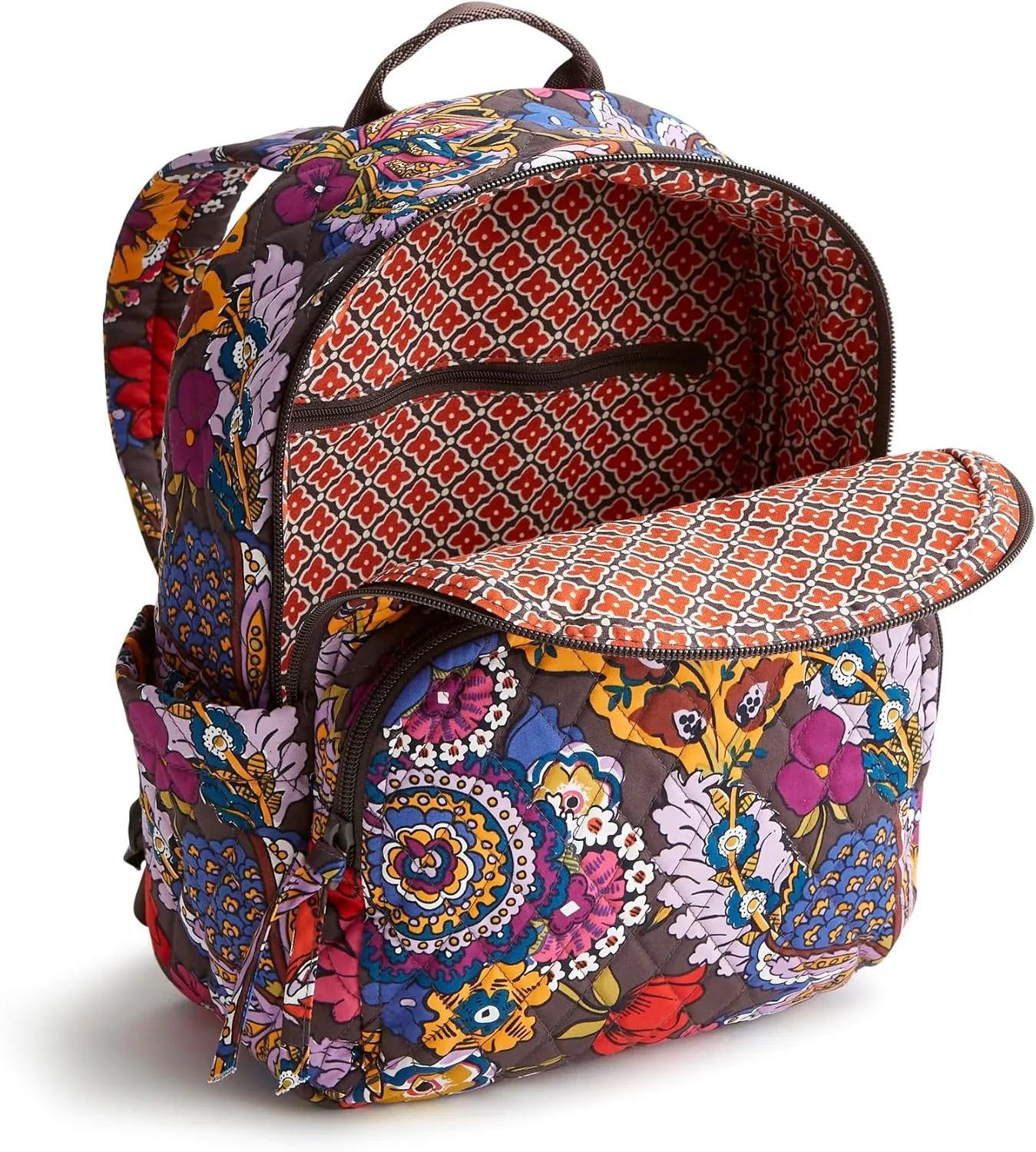 Vera Bradley Women's Premium Cotton Small Banbury Backpack, Colorful Bouquet, One Size