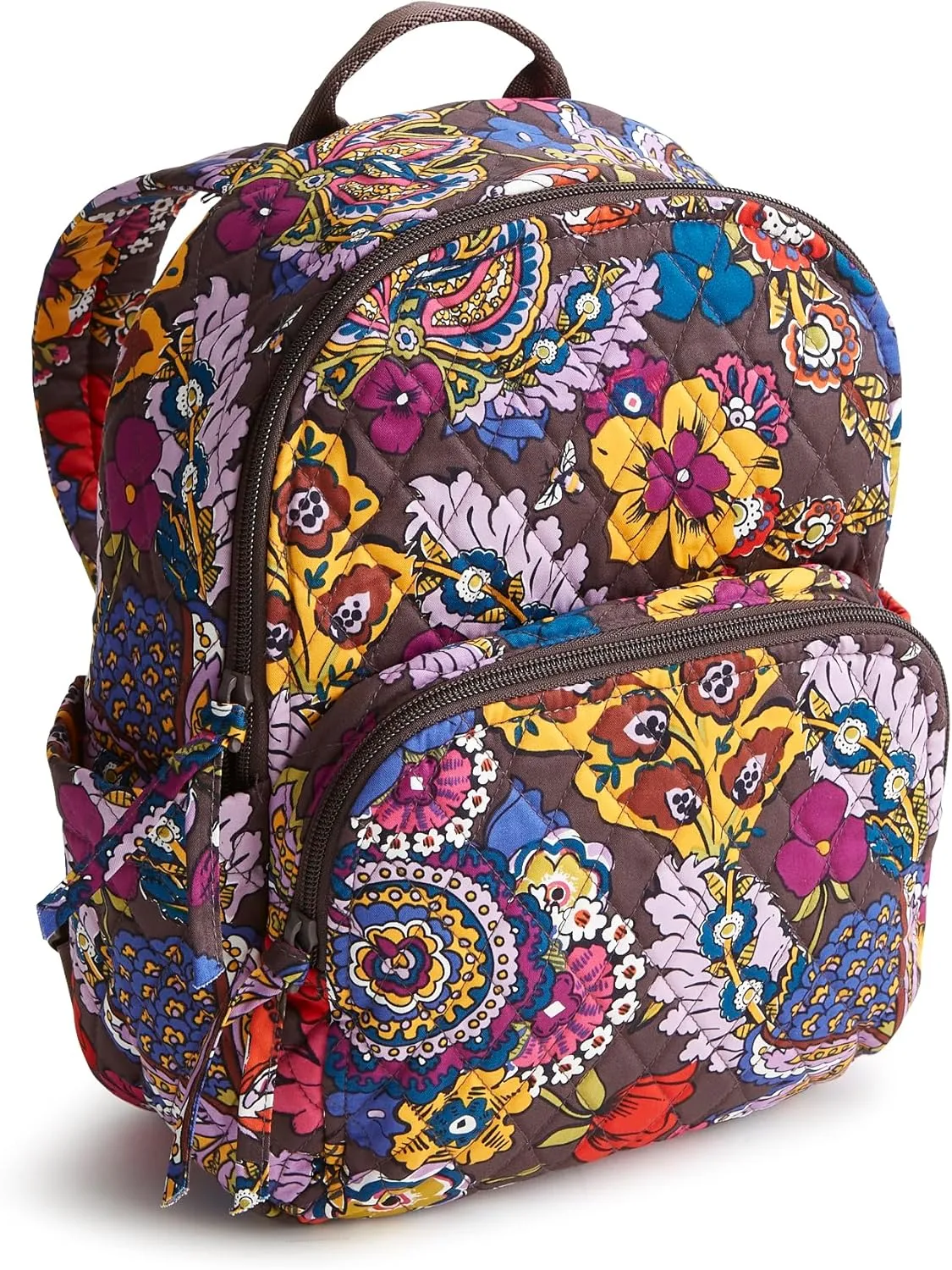 Vera Bradley Women's Premium Cotton Small Banbury Backpack, Colorful Bouquet, One Size