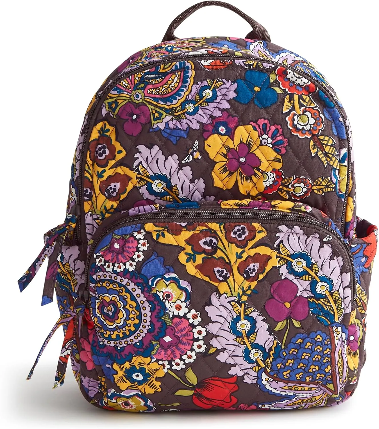 Vera Bradley Women's Premium Cotton Small Banbury Backpack, Colorful Bouquet, One Size