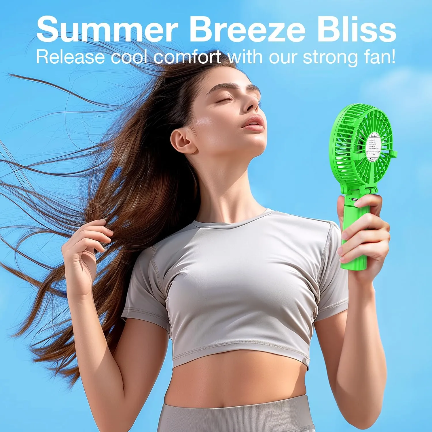 VersionTECH. Portable Handheld Fan, Powerful Durable 4000mAh 180° Foldable, Mini Table Fans with USB Rechargeable Battery Operated Cooling Accessories for Personal Use, Travel, Office Green