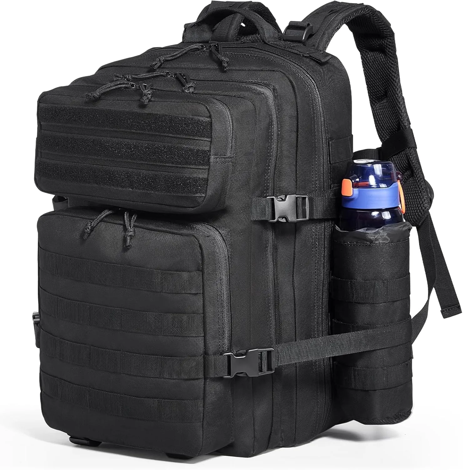 VEVOR Tactical Back pack, Military Back pack with Molle Design and Bottle Holder, 3-Day Assault Pack Waterproof for Men (3-Day Assault Pack with Bottle Holder, 45L)