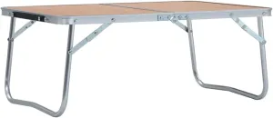 vidaXL Folding Camping Table - Brown Aluminum 23.6x15.7 - Portable Picnic Table for Outdoor Activities