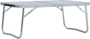 vidaXL Folding Camping Table White Aluminium 23.6x15.7