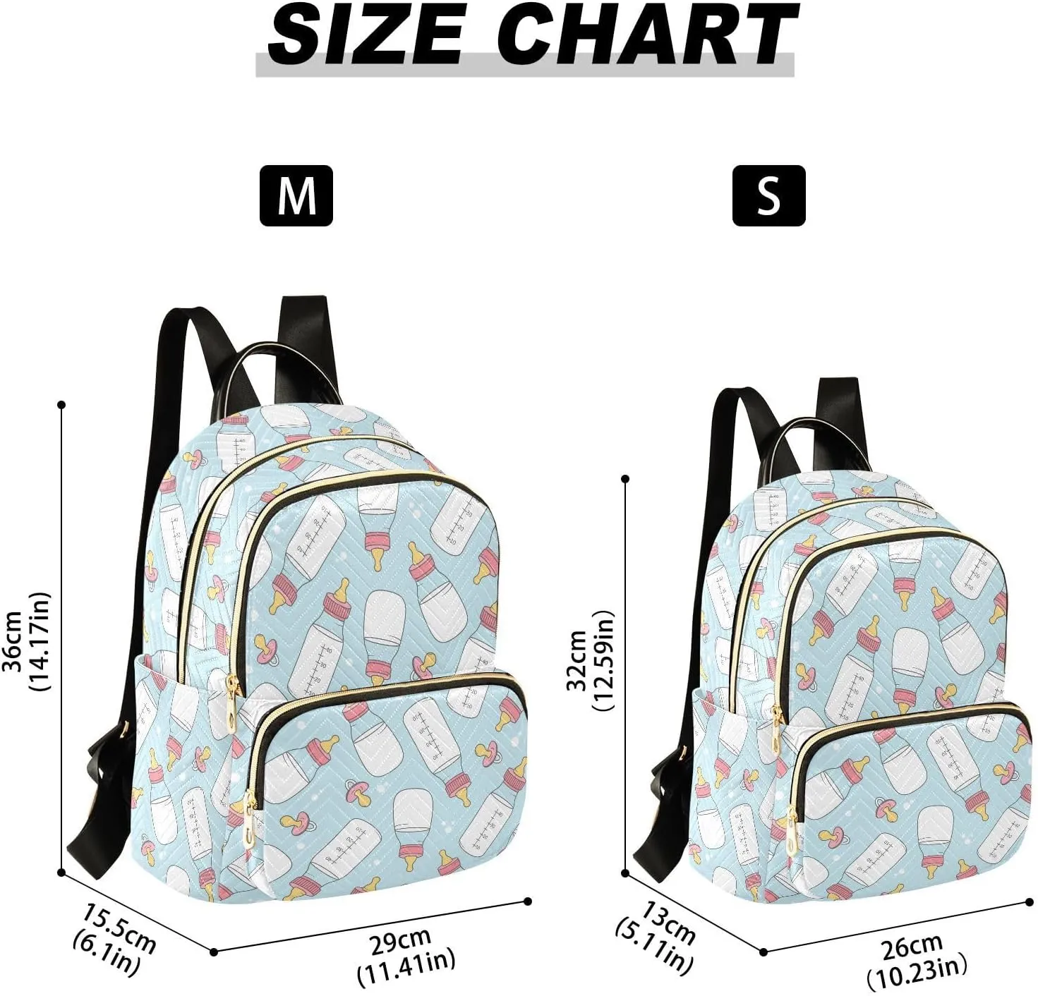 VIGTRO Women Fashion Backpack Quilted Mini Purse Bottles with Colorful, Lightweight Travel Casual Shoulder Backpack with Adjustable Straps Size M