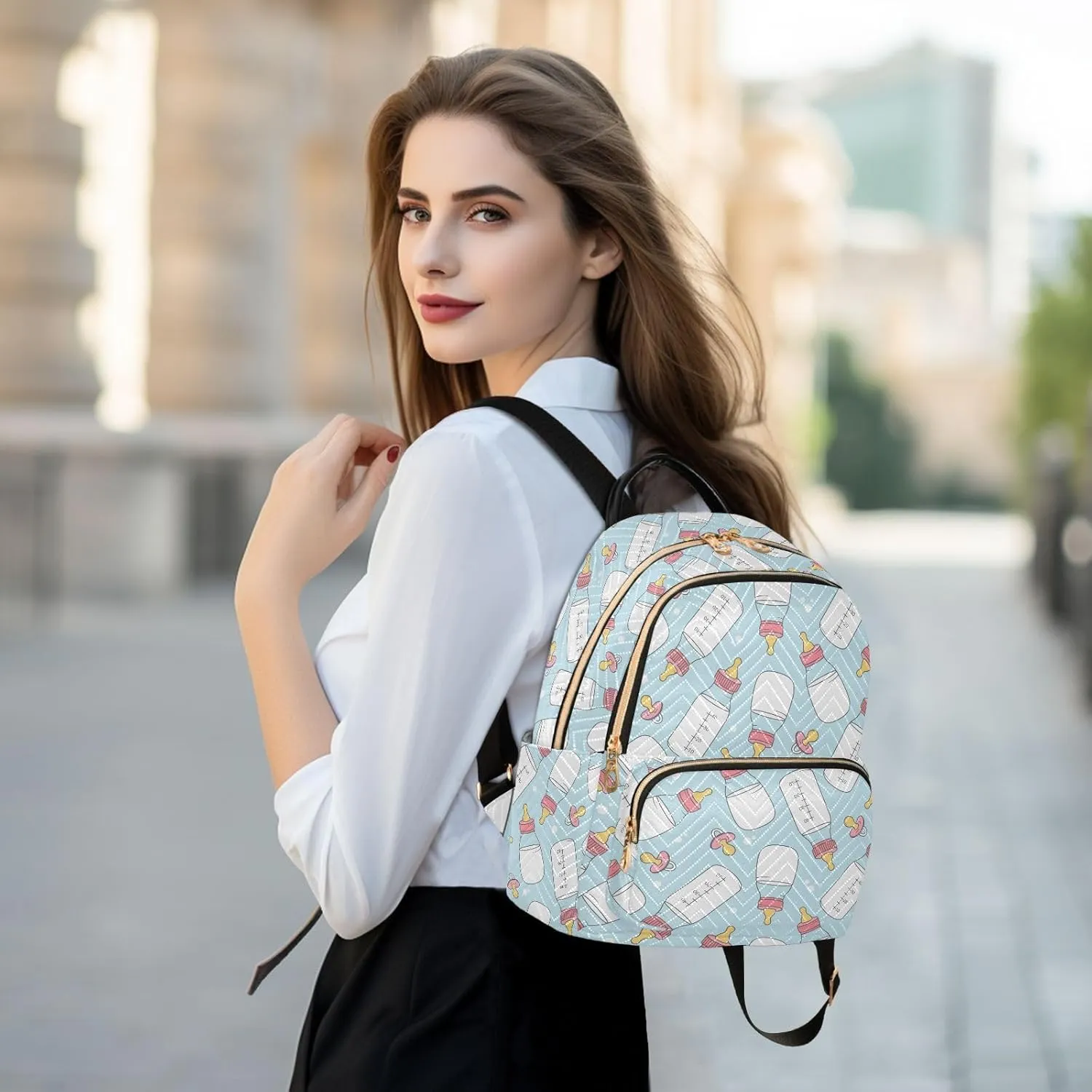 VIGTRO Women Fashion Backpack Quilted Mini Purse Bottles with Colorful, Lightweight Travel Casual Shoulder Backpack with Adjustable Straps Size M