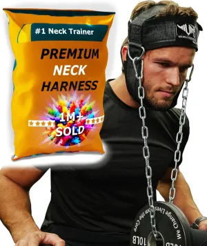 Vikingstrength Neck Harness Padded Strength Trainer- Premium Quality for Neck Curls and Training. Head Exerciser for Sports and Fitness, D ring   V-Strength Workout App