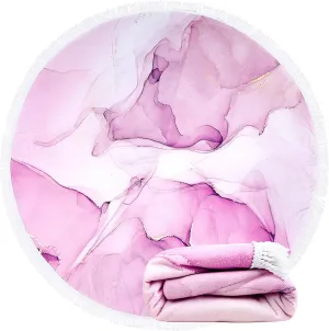 Violet Mist Microfiber Beach Towels Oversized Round Tie-Dye Beach Blanket Sand Free Quick Dry Hippie Boho Circle Bath Towel Absorbent Bohemian Meditation Rug Yoga Mat Throw Fringe Tapestry 60" CR