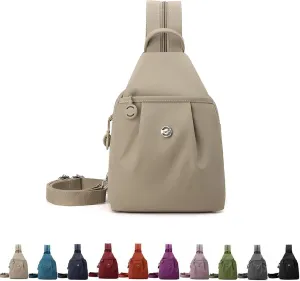 Vovtva Street Lite Chic Versatile Travel Bag, Adjustable Strap Backpack Chest Bags Double Zipper, Sling Crossbody Women