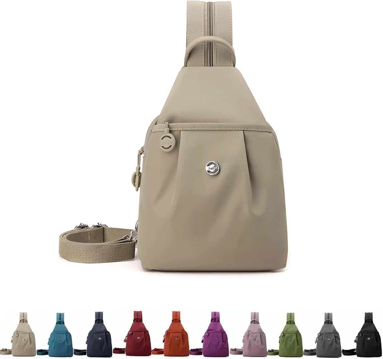 Vovtva Street Lite Chic Versatile Travel Bag, Adjustable Strap Backpack Chest Bags Double Zipper, Sling Crossbody Women