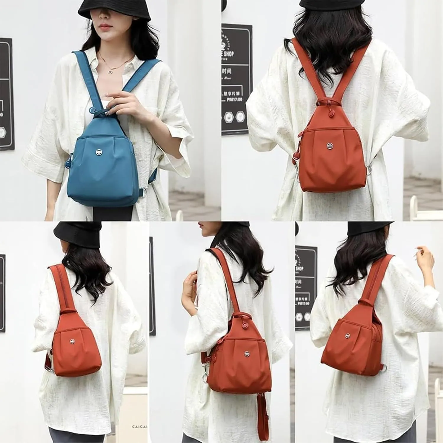 Vovtva Street Lite Chic Versatile Travel Bag, Adjustable Strap Backpack Chest Bags Double Zipper, Sling Crossbody Women