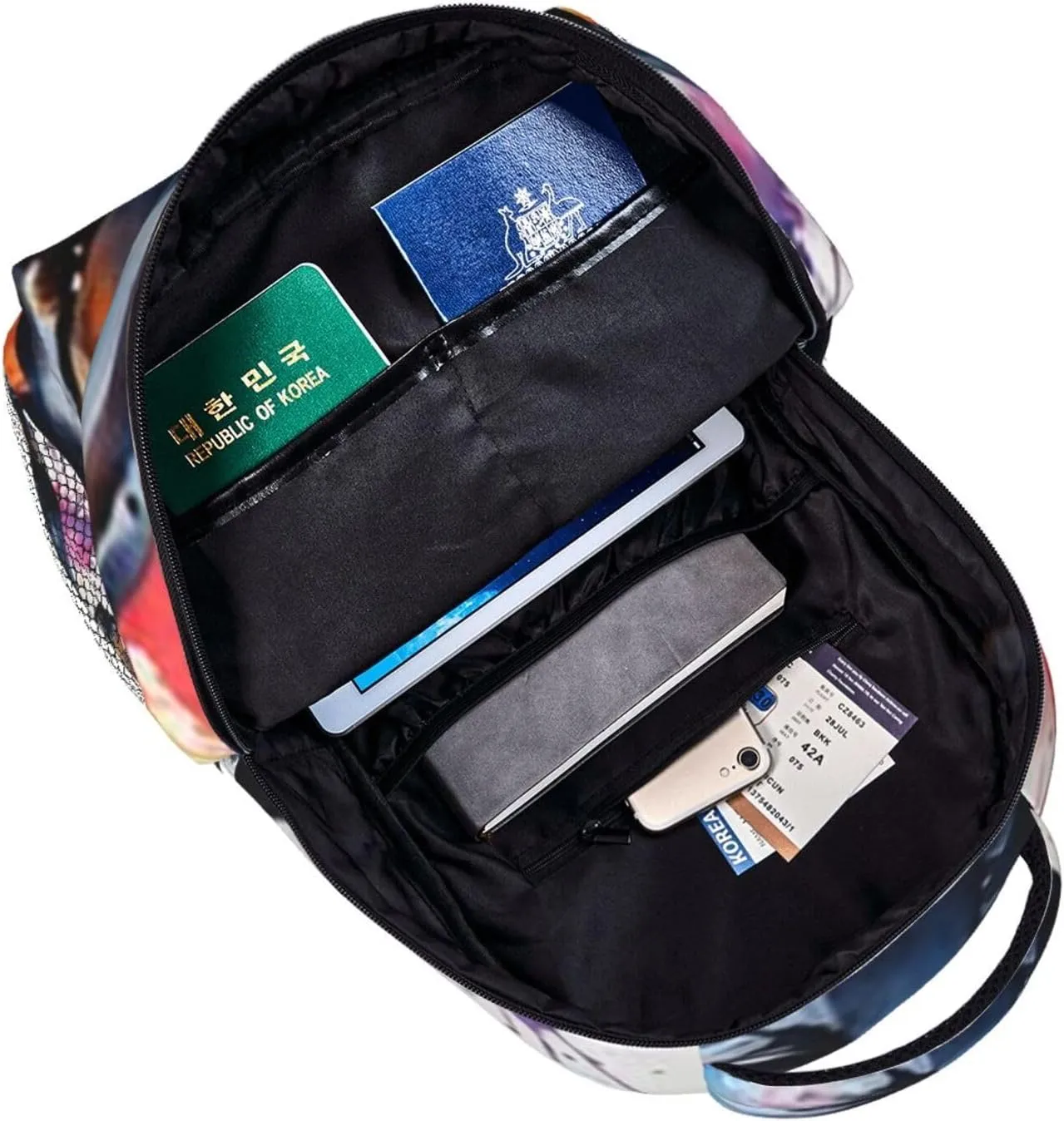 W-atercolor Horse Student Backpack With Adjustable Shoulder Straps And Cushioned Back For Comfort Black