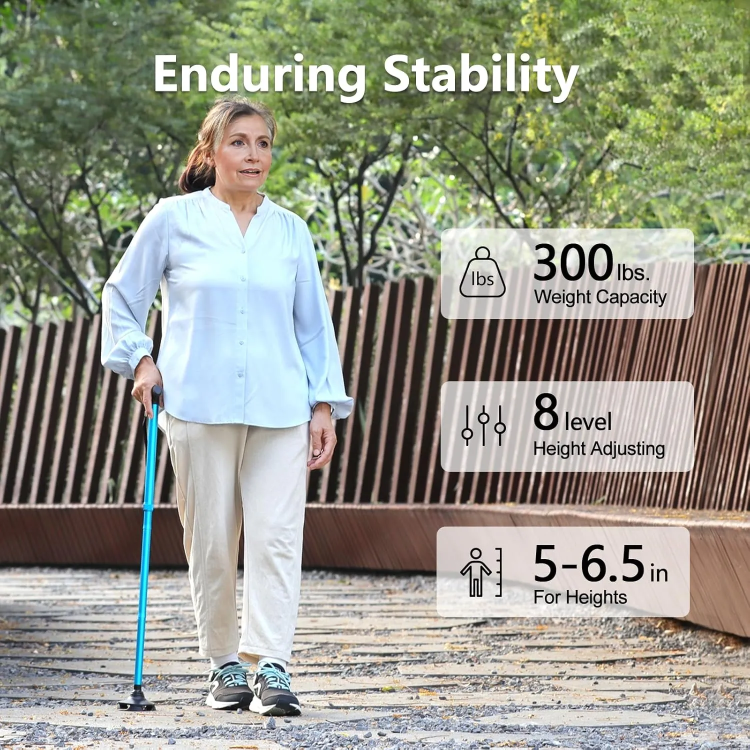 Walking Cane for Men & Women - Folding, Adjustable, Lightweight, Walking Canes for Seniors Balance, Free Standing, Pivot Tip, Soft Handle, Foldable Walking Sticks with Travel Bag