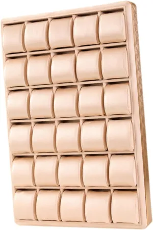 Watch Display Tray Holder Multifunction Bracelet Bangle Jewelry Storage Organizer Wristwatches Case for Show Shop Home Use, Khaki