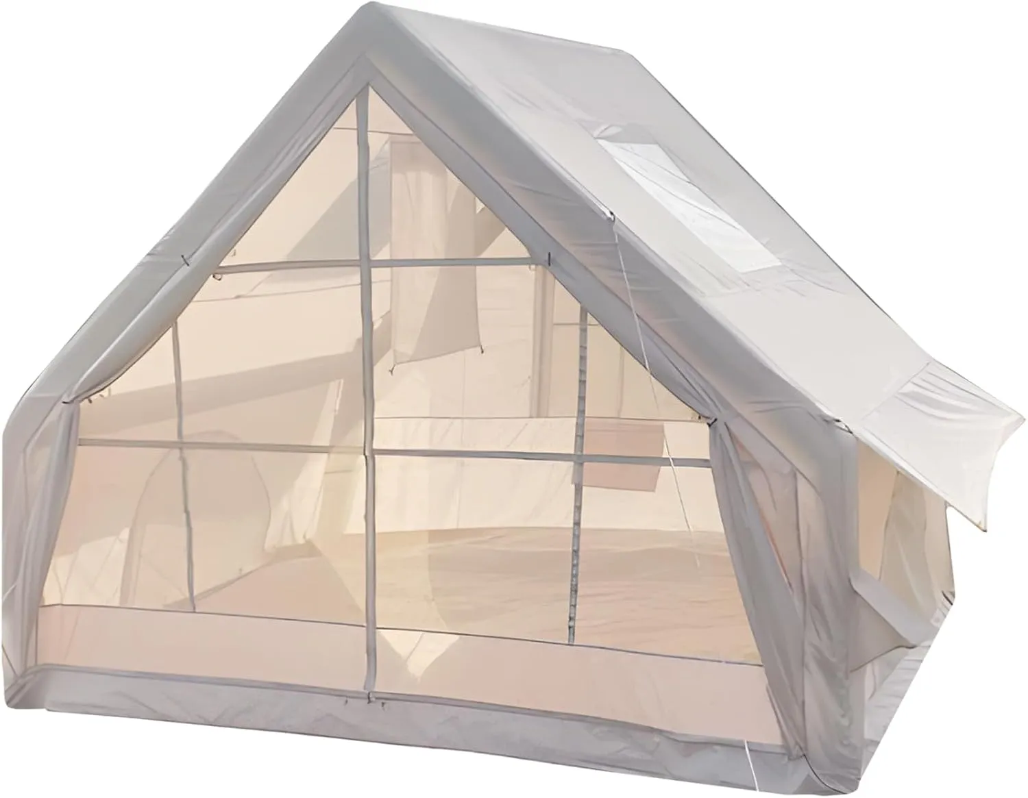 Waterproof Inflatable Tent, Large Capacity Air Camping Tent with Windows, Outdoor Inflatable Shelter with 1-6 Person, 4-Season Space Saving Weatherproof Shelter for Family Camping