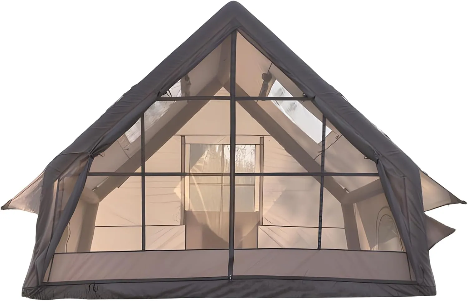 Waterproof Inflatable Tent, Large Capacity Air Camping Tent with Windows, Outdoor Inflatable Shelter with 1-6 Person, 4-Season Space Saving Weatherproof Shelter for Family Camping
