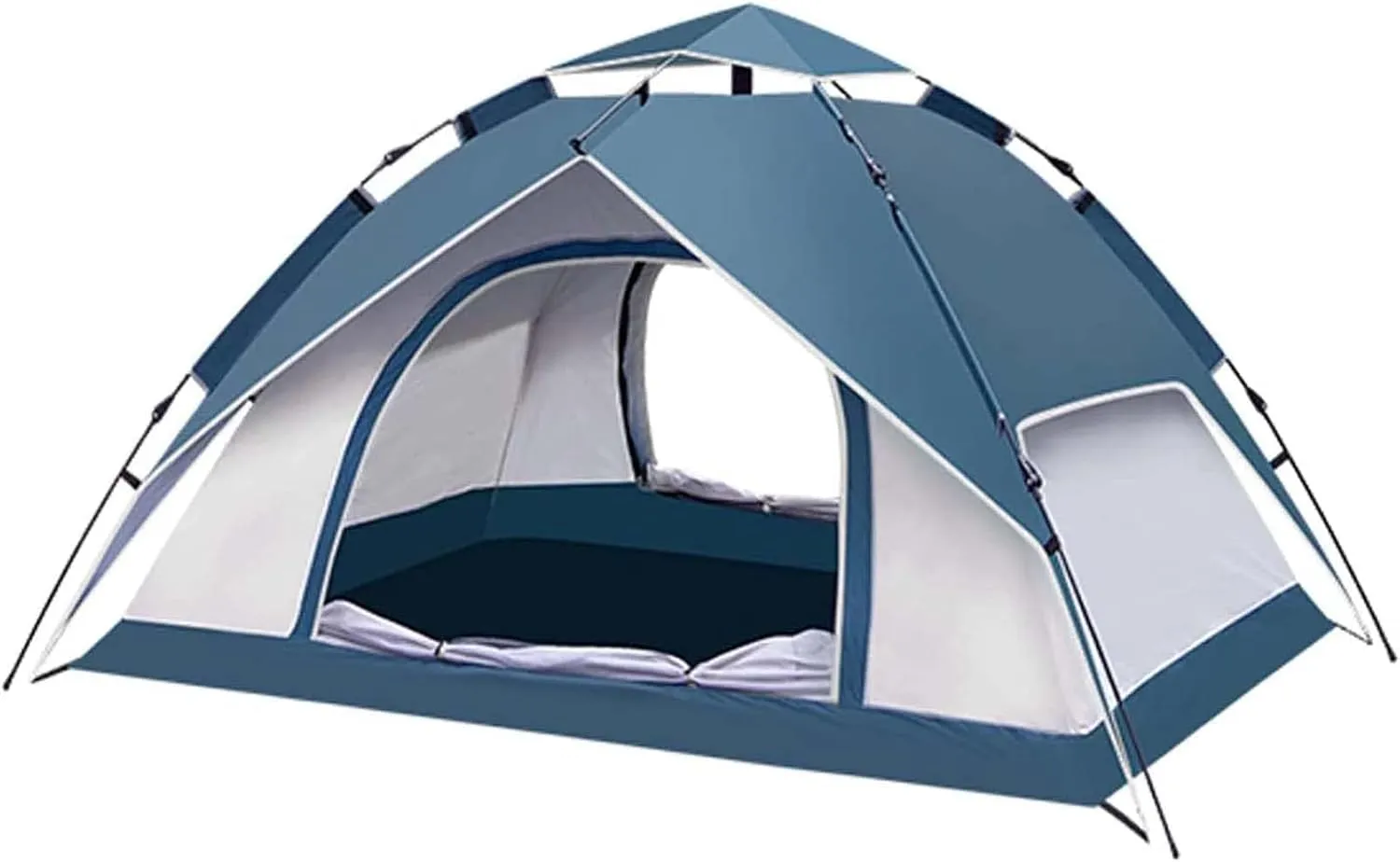 Waterproof PU Cloth Camping Tent Easy Setup Instant Pop Up Tent, Foldable Automatic Tent for 3 Person, Outdoor Portable Dome Tent with Bag and Accessories