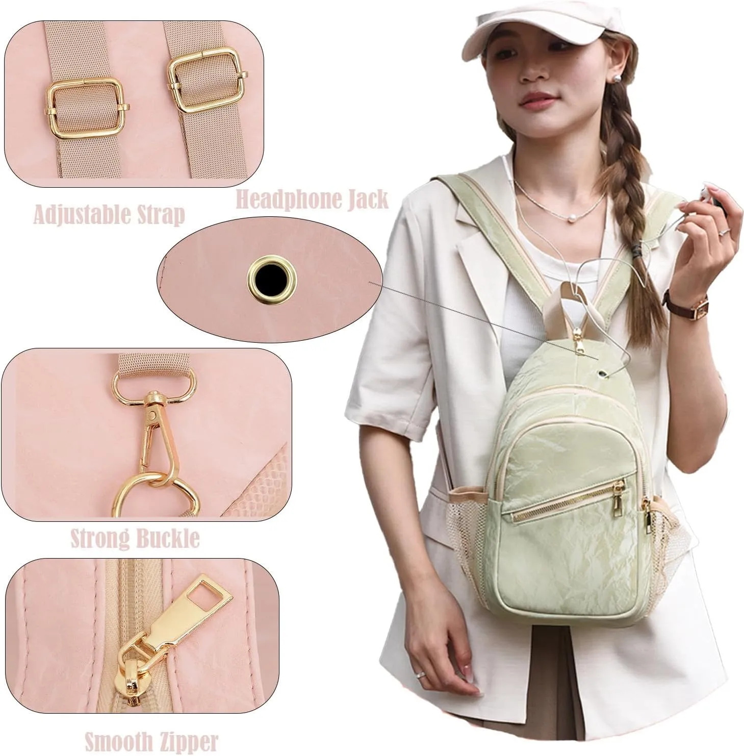 Waterproof Sling Backpack Crossbody Shoulder Bag for Women Men, Crossbody Bag Casual Daypack Travel Hiking Adjustable Chest Bag