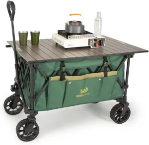 Whitsunday Portable Camping Movable Table,Ultralight Aluminum Folding Beach Table for Outdoor Cooking, Picnic, Camp, Travel-Green