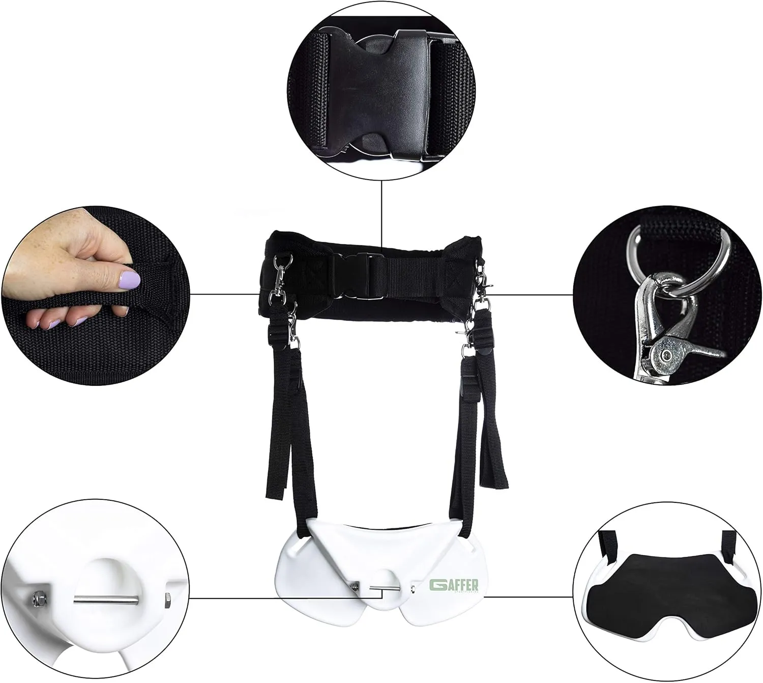 Wide Body Fishing Belt Waist Rod Holder - ABS Gimbals with Stainless Steel Locking Pin, EVA Foam Padding
