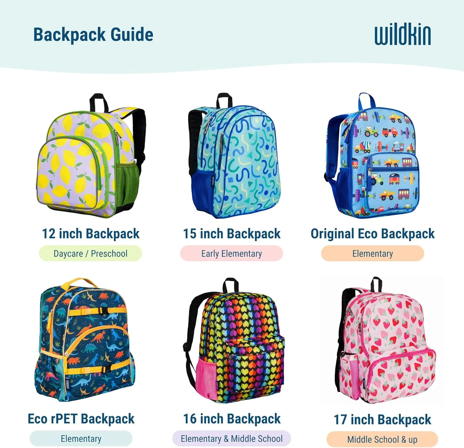 Wildkin 12-inch Kids Backpack – Padded, Adjustable, Ideal for Daycare & Travel (Sweet Dreams)