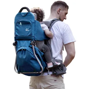 Wipha Baby Backpack Carrier，Toddler Hiking Backpack Carrier with Canopy，Adjustable and Safe Baby Carrier Backpack (Creeper III-Navy Blue)